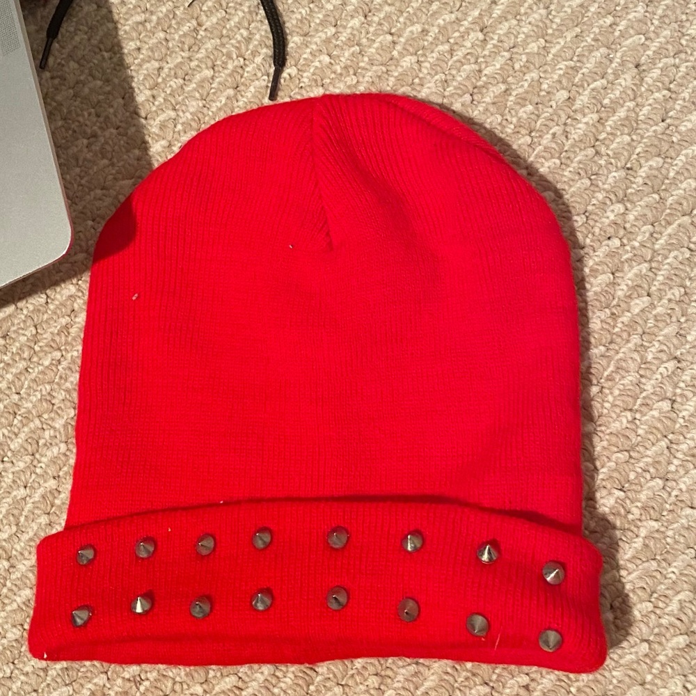 Forever 21 Red Studded Beanie